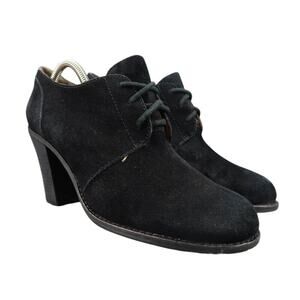 Lucky Brand Shoes Womens 10 Bootie Pumps Lace Up Chukka Leather Black Classic